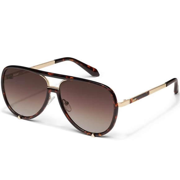 *NWT* Quay Australia High Profile Aviator Sunglasses - Dark Tortoiseshell - Picture 4 of 4
